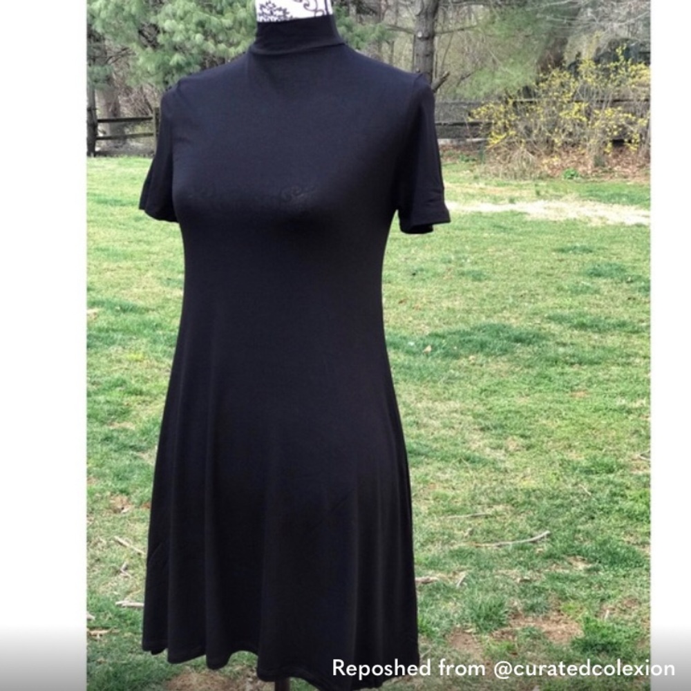 Mock Neck Little Black Dress NWT - Picture 3 of 8